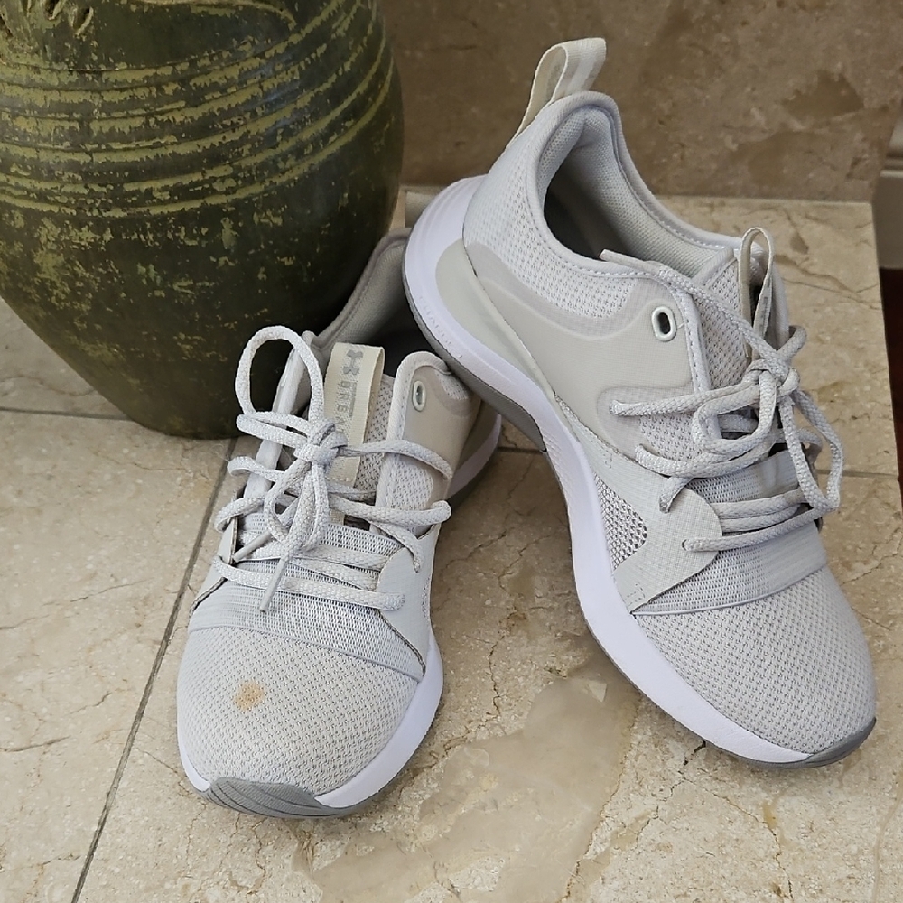 Under Armour White and Gray Sneakers